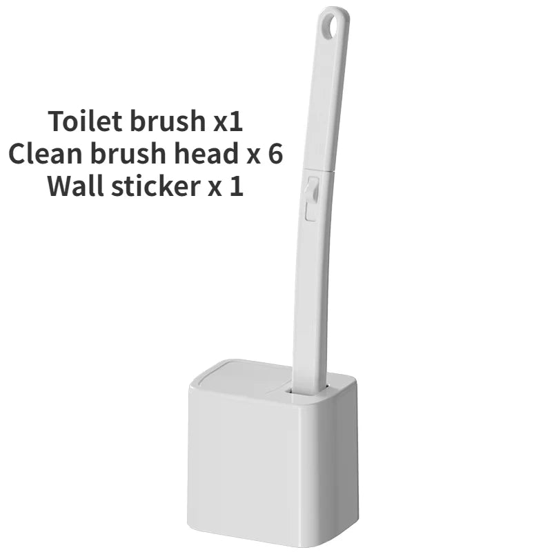 Disposable Toilet Brush Replaceable Wall-mounted Long Handle Toilet Brush Cleaning Tools WC Bathroom Accessories Zpaxo SET 1
