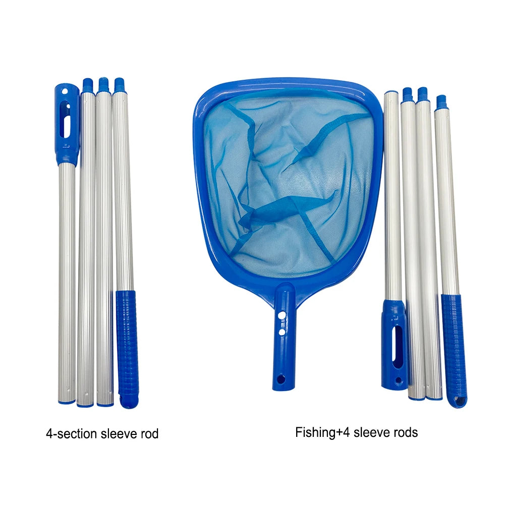 Fish Pond Skimmer Net Telescopic Swimming Pool Net Leaf Skimmer Detachable Lightweight Multifunctional Debris Tools Accessories Zpaxo