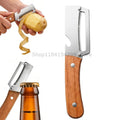 3-in-1 MultiFunction Peeler Kitchen Stainless Steel Vegetable Peeler Fruit Knife Bottle Opener Kitchen-Specific Fruit Peeler Zpaxo wood Peeler-1PCS