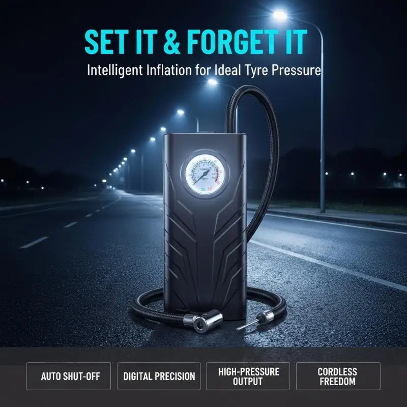 Wireless USB Rechargeable Air Pump – Auto Shut-Off & Gauge