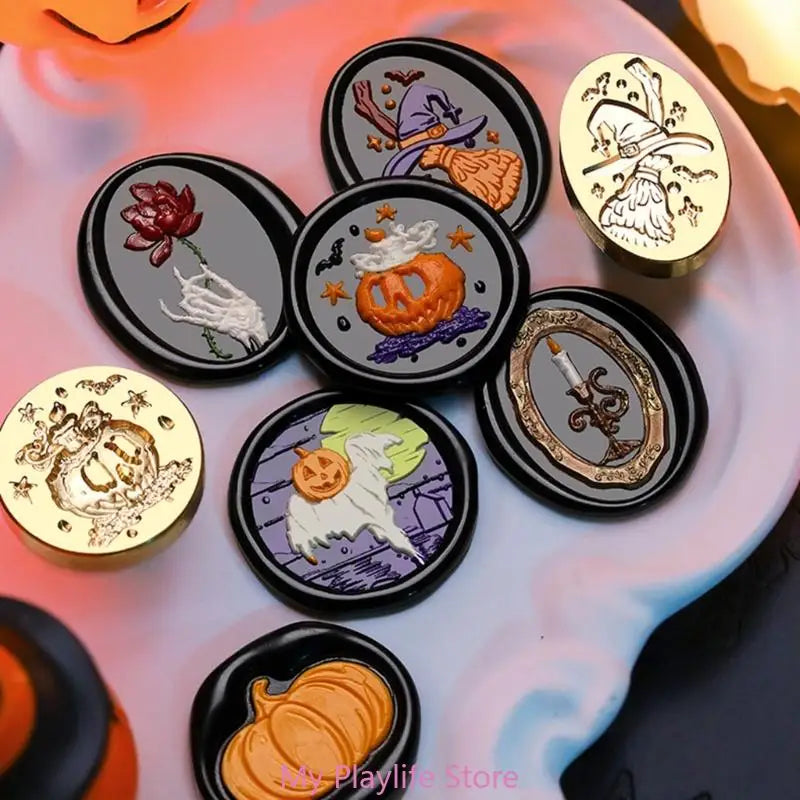 Halloween Series Wax Seal Stamp Witch Sealing Letter Decorations