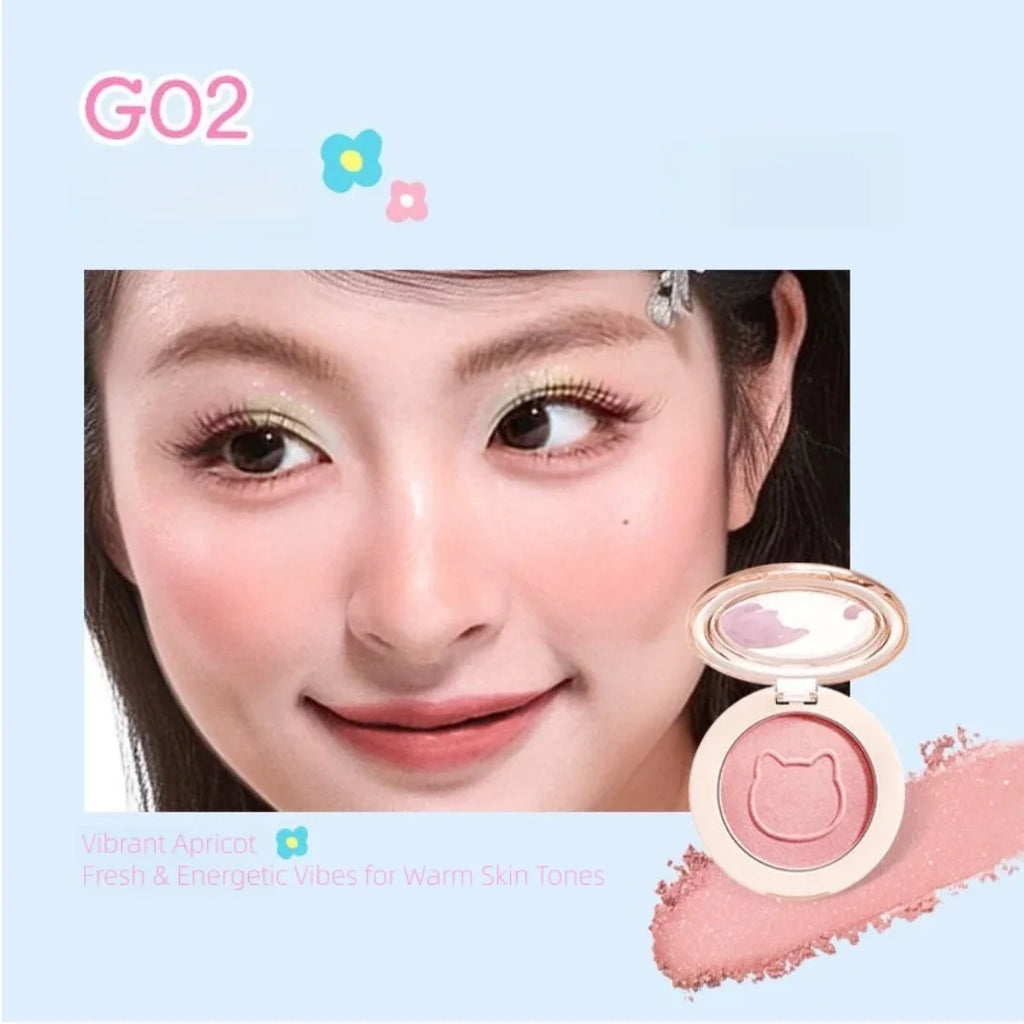 COLORKEY POKKY MAO MISTY LUSTER DUAL HIGHLIGHTER BLUSH 4G Blush Monochrome Matte Pearlescent Makeup Cosmetics Zpaxo G02