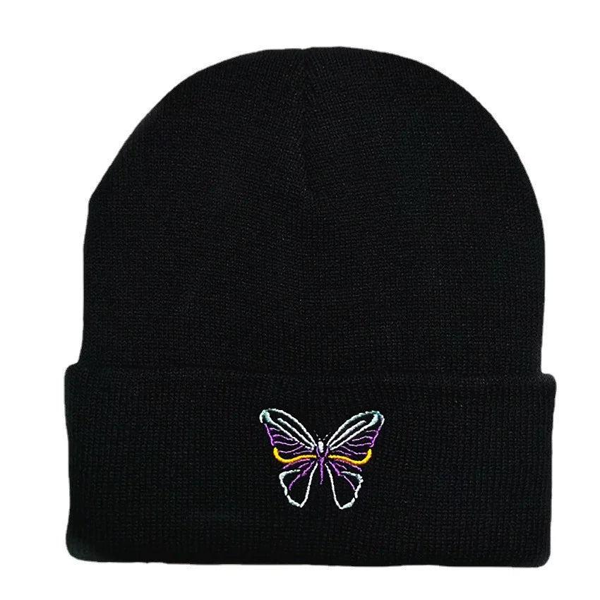 Hip Hop Emoji Embroidered Knit Beanie – Unisex All Seasons