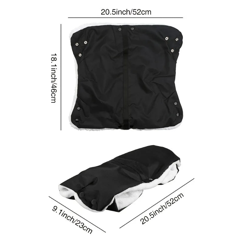 Stay-toasty Stroller Gloves Windproof Plush-lined Easy Clip-on Design