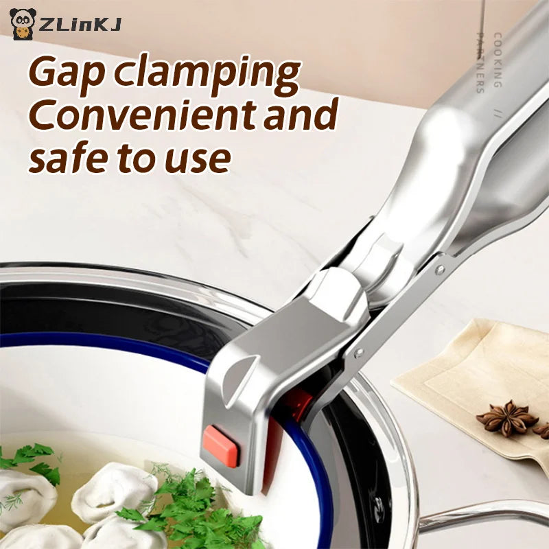 ▶1PCS Plate Clamp Stainless Steel Clamp Lifter Gripper Anti Scald Clip Kitchen Supplies Plate Bowl Dish Pot Holder Bowl Clamp Zpaxo