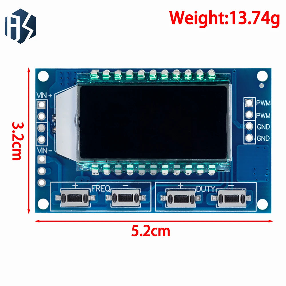 1-10Pcs 3.3V-30V PWM Generator Module 1Hz-150kHz LCD Display Adjustable Duty Cycle for Arduino Zpaxo