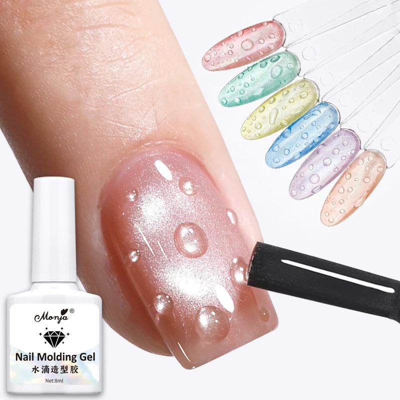 New Clear Top Water Drops Non Wipe Gel Nail Polish Clear Versatile 3D Water Droplet Effect UV LED High Shine Glossy Nail Gel Zpaxo