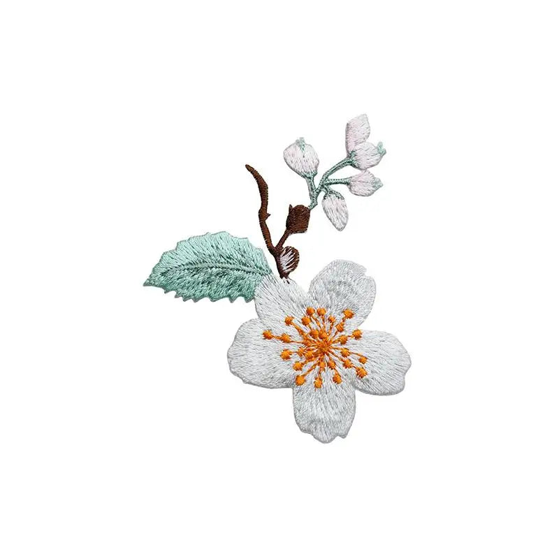▶1Pcs Jacket Jeans Craft Accessories Flower Embroidery Patch Iron On Elegant Patches For Clothes Bags DIY Embroidered Stickers Zpaxo D5