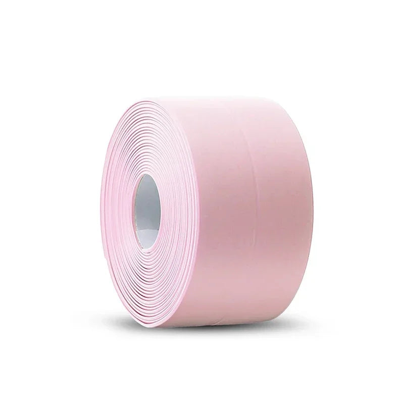PVC Waterproof Sealing Tape Bathroom Toilet Caulk Tapes Kitchen Sink Countertop Mildew Fouling Proof Sealer Self Adhesive Strip Zpaxo Pink 3.2M 3.8MM