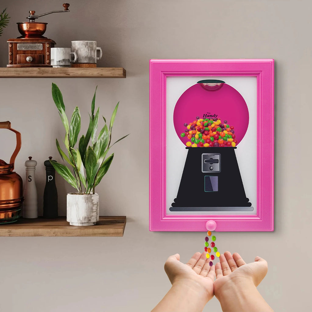 2 in 1 Creative Candy Dispenser Picture Frame Wall Mount Gumball Machine For Desk Countertop Kids Adults Office Sweet Display Gi Zpaxo