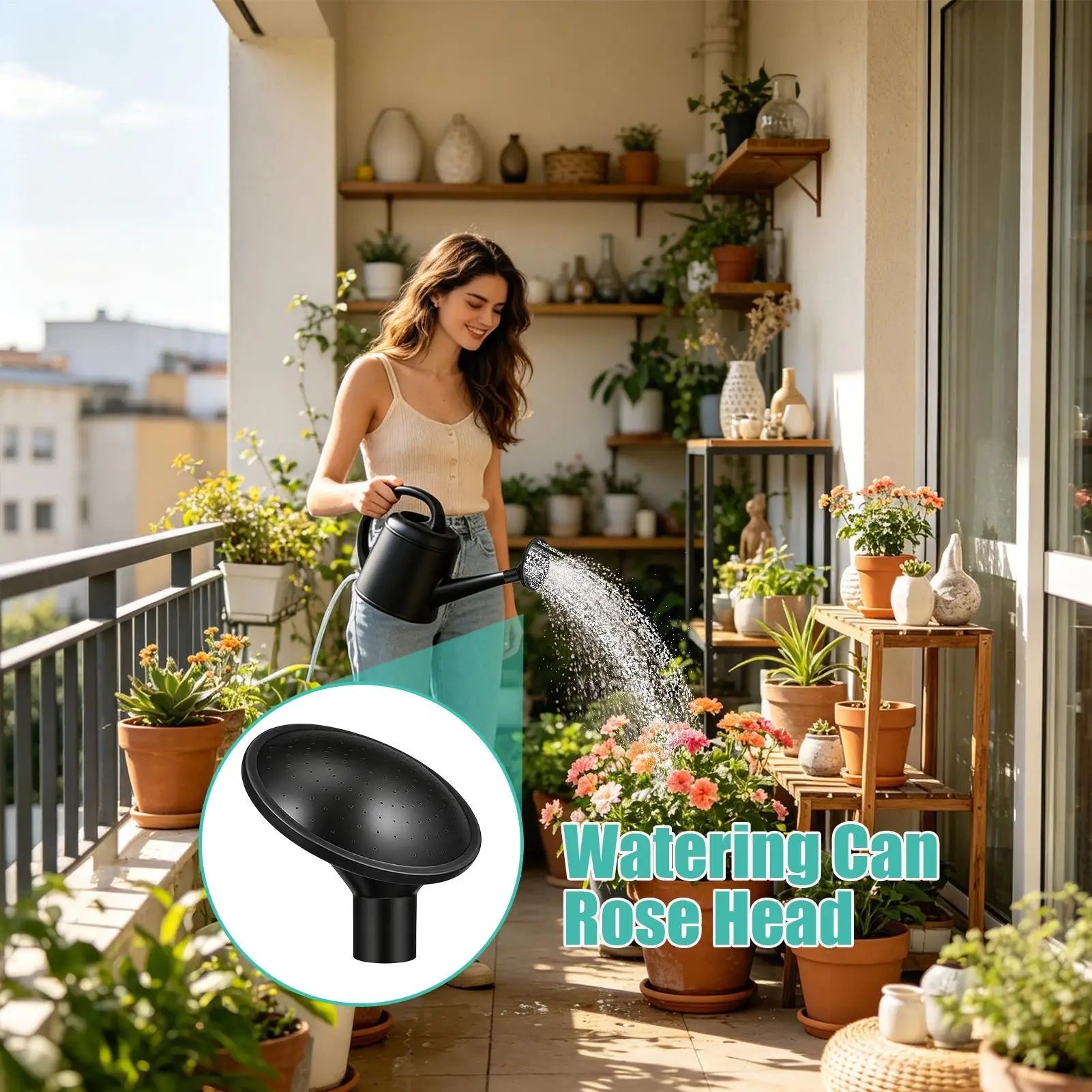 Watering Can Rose Nozzle Replacement Spray Head Fits Spout Plastic