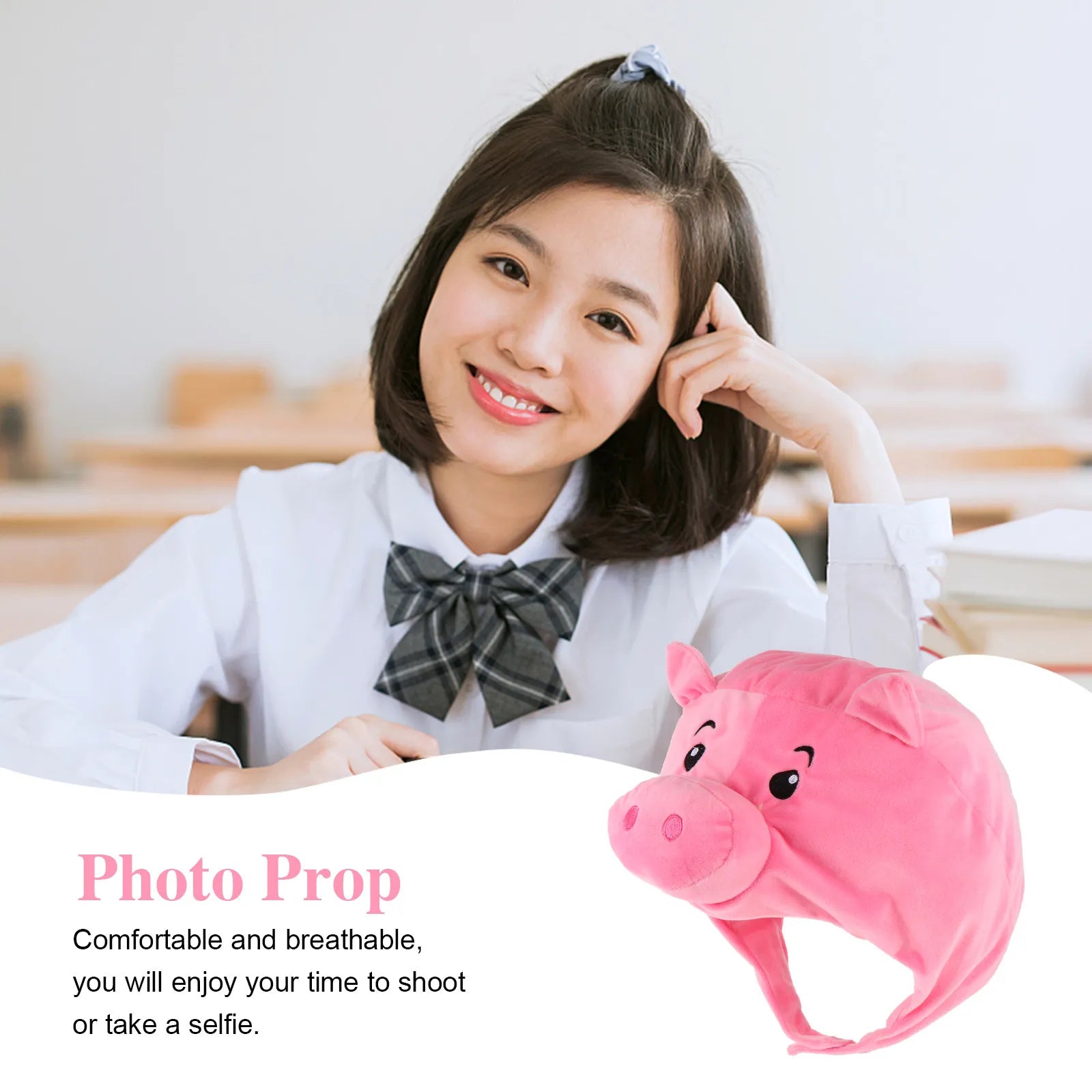 Pig Hat Soft Comfortable Funny Headwear Photo Prop Party Birthday DIY