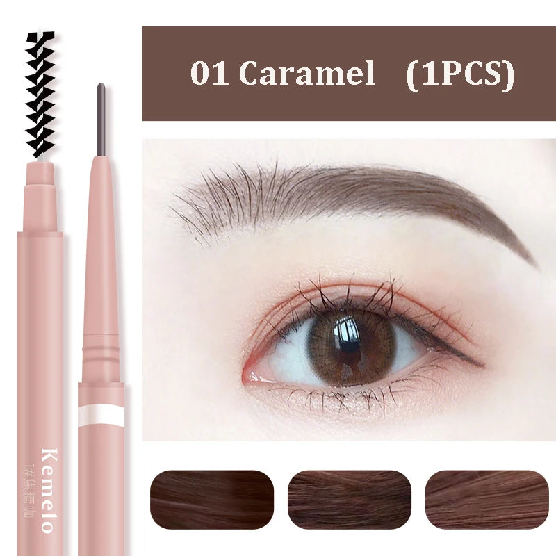 Ultra Fine Double-ended Eyebrow Pencil Waterproof Long Lasting Zpaxo 01 Caramel