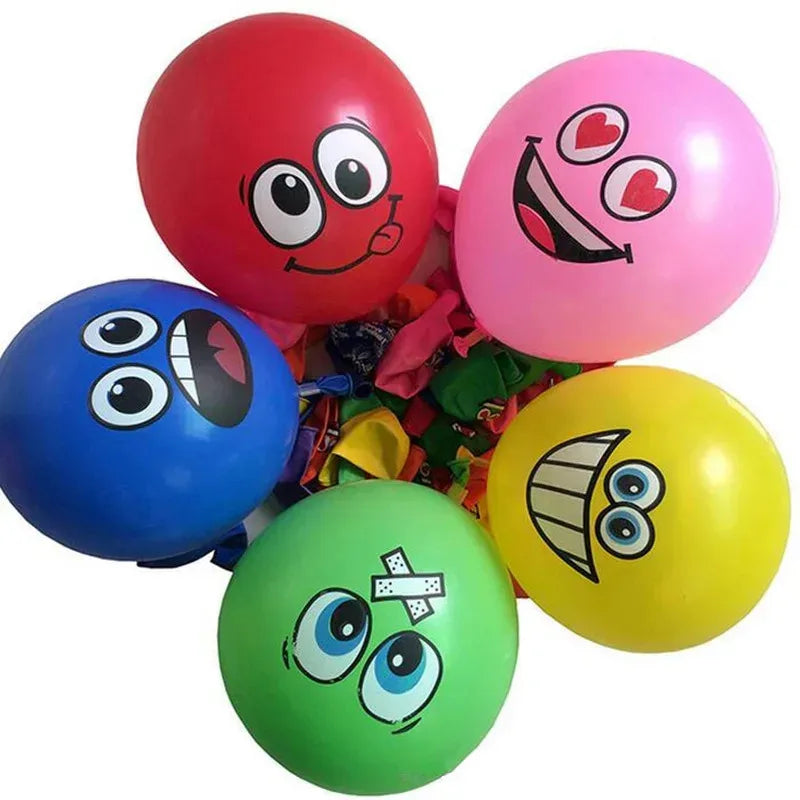 Smiley Face Latex Balloons – Kids Birthday Party Décor 10–60 Pack