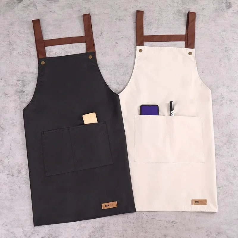 Waterproof Kitchen Apron Oil-resistant Canvas Cooking Chef Catering