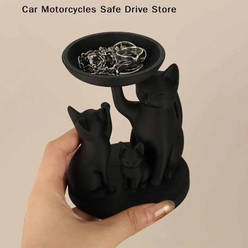 CMBlack Cat Jewelry Tray Desktop Storage Decorative Items Home