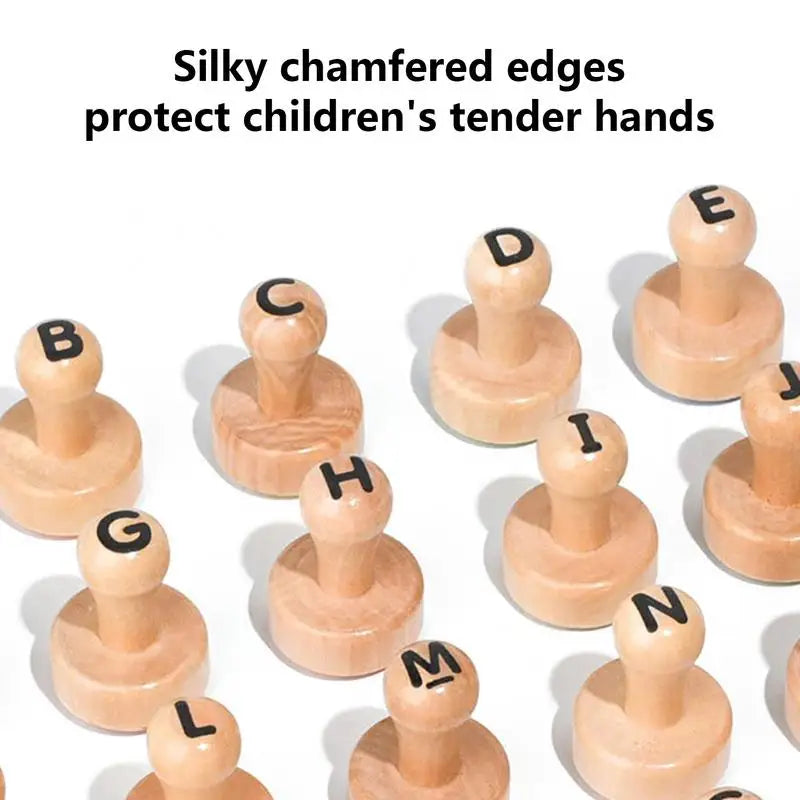Kids Alphabet Stamps Alphabet Number Stamp Flashcard Portable Math Games Educational Toy For Kid Boy Girls Children Zpaxo