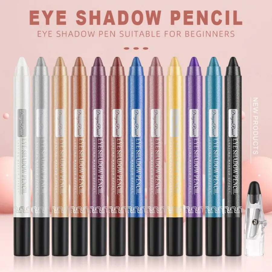 Eyeshadow Pen, Eyeliner Pen, Eyeshadow Stick, Eyeshadow Pen for Lower Eyelid, Pearlescent Eyeshadow Pen with Sharpener, Foaming Pen, Single-Color Eyeshadow Pen, Pearlescent Lower Eyelid Eyeshadow, Highlighter, Smudge-Proof Zpaxo