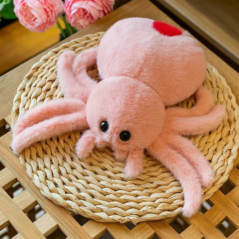 ▶1PCS Cute 25cm Plush Toy Plush Reptile Simulation Spider Hallows' Day Crawling Pet Doll Zpaxo pink