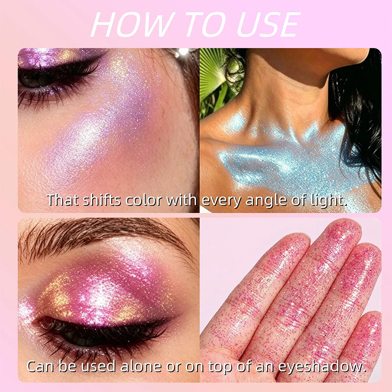 Rolling Sequin Face Body Glitter Gel Lasting Shine Sparkling Sequins Glitter Gel for Carnival Parties Festival and Stage Makeup Zpaxo