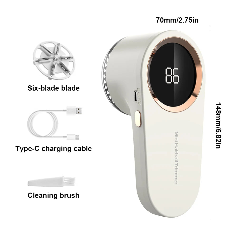 Electric Lint Remover Fabric Shaver Digital Display Debobbler Clothes Shaver USB Rechargeable Ergonomic for Clothes Sweater Zpaxo