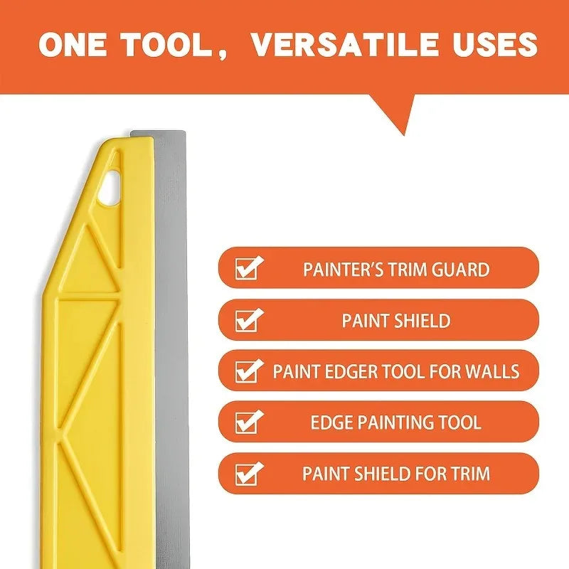 Professional 12-Inch Yellow Paint Shield Ergonomic Handle Precision