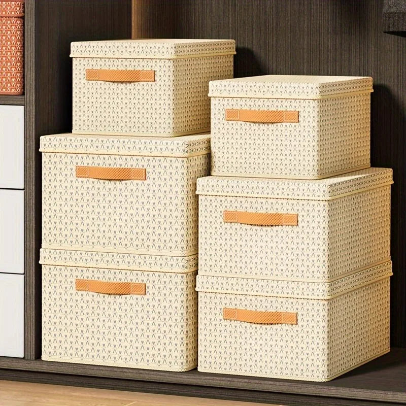 Foldable Canvas Storage Box Rectangular Organizer Home Kitchen Closet