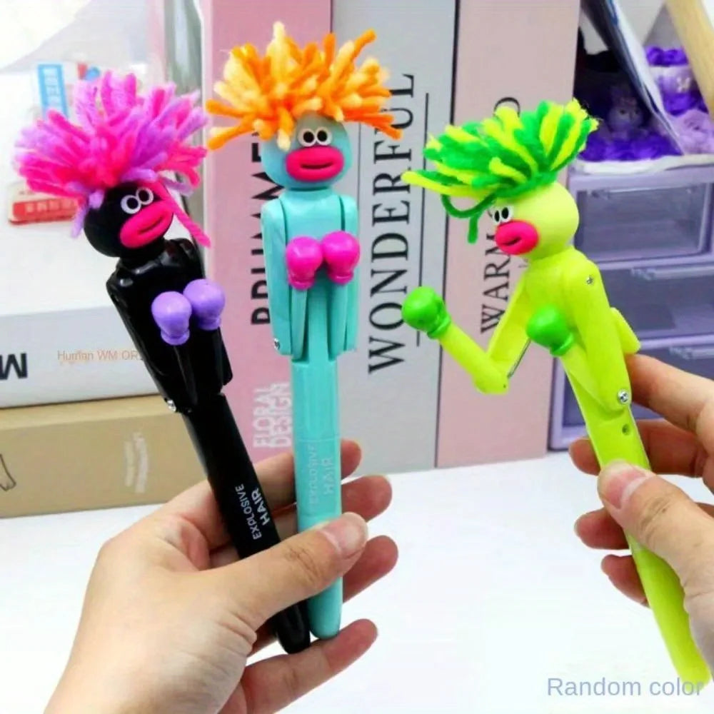 3D Fried Hair Man Boxing Pen Creative Pressure Reducing Neutral Candy