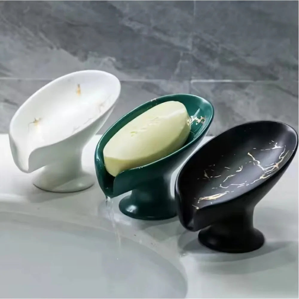 Ceramic Leay Shower Soap Holder Bathroom Suppliesaf Shape Box Water Zpaxo