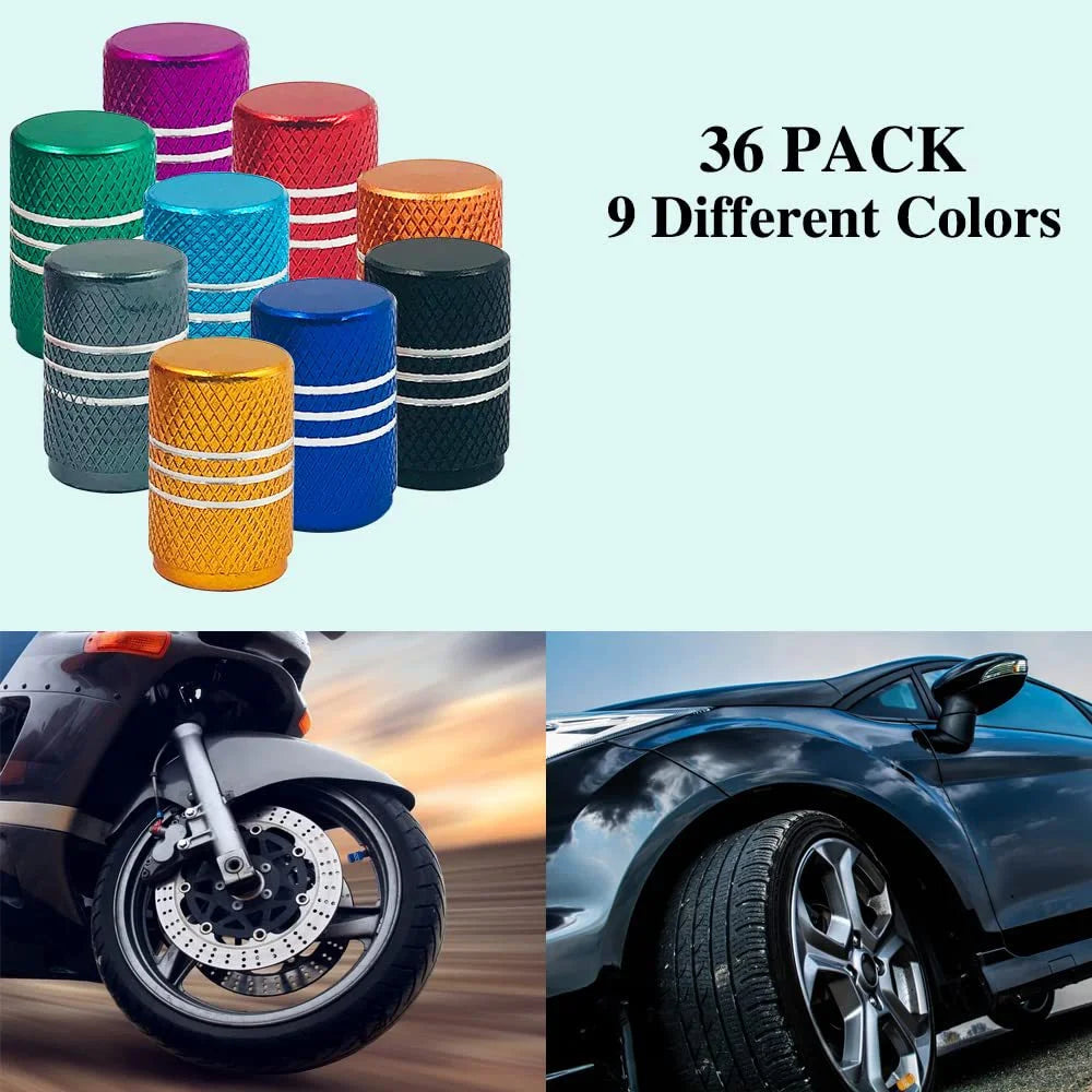 Aluminum Alloy Colored Tire Valve Caps – Car, Bike & Moto