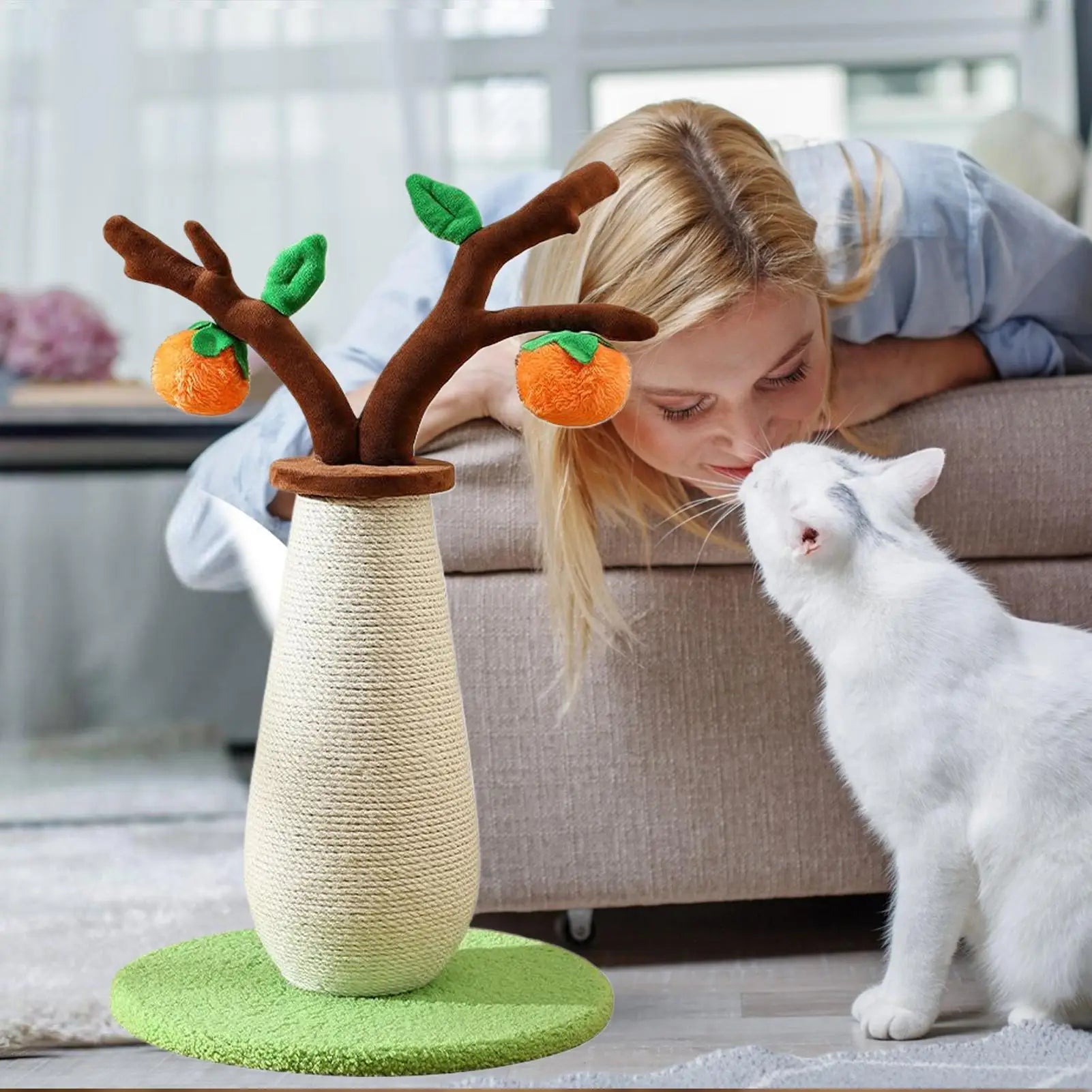 Cat Scratcher Anti-slip Plush Base Interactive Board Scratch Post