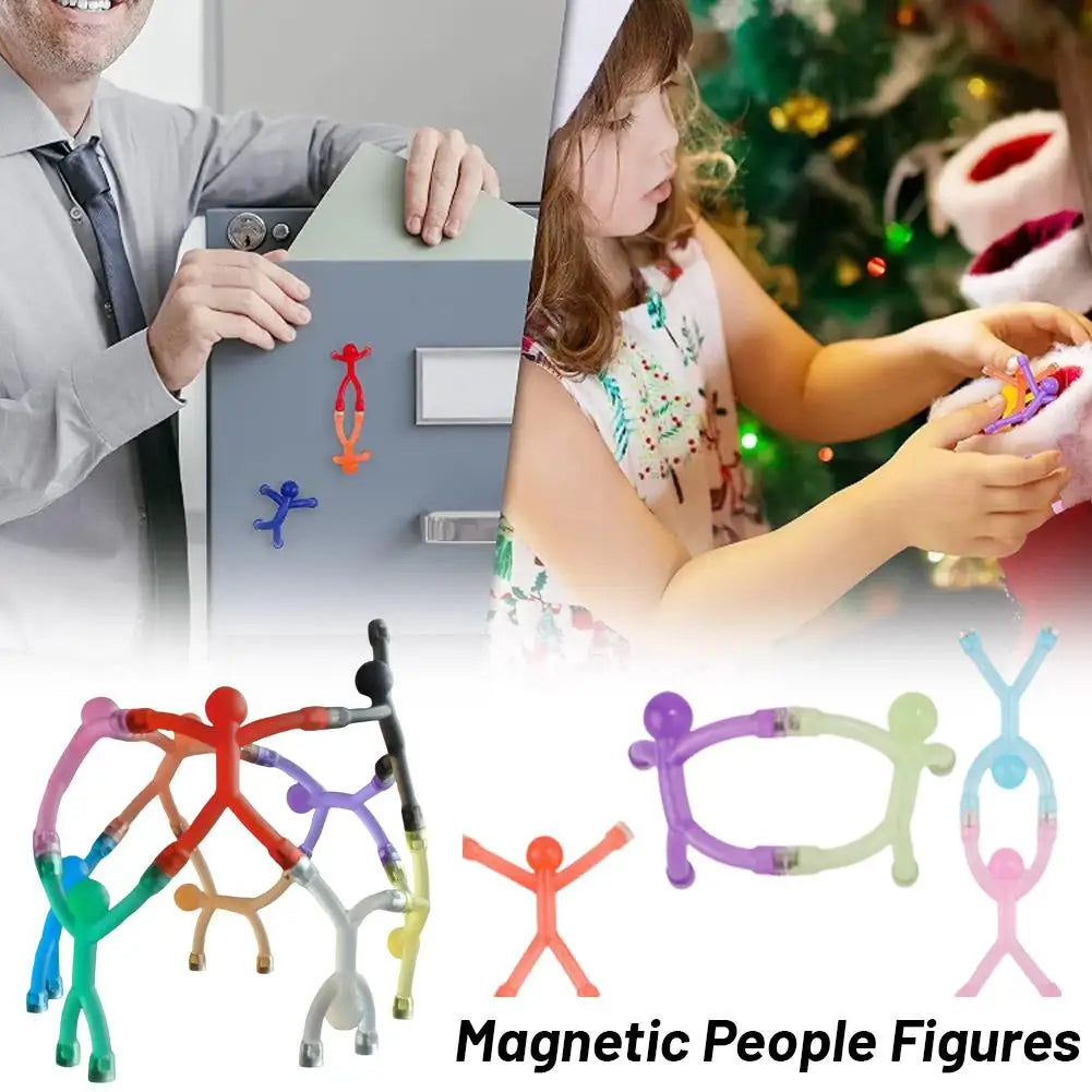 5/10pcs Fridge Magnet Cute Mini Man Flexible Magnetic Sticker for Refrigerator DIY Hook Home Office Decor Refrigerator Magnets Zpaxo