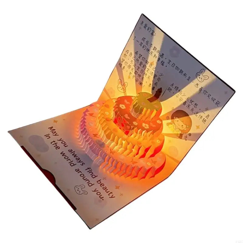 Musical Birthday Greeting Card 3D Happy Light Music Cards Women Men