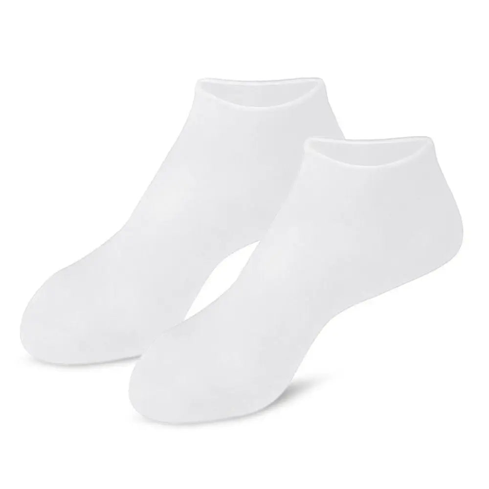 Silicone Foot Care Socks Pain Relief Anti Cracking Dead Skin Remove Protector Waterproof Moisturizing Gel Socks Women Zpaxo White-39-41