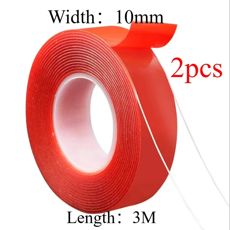 Double Powerful Sided Tape Transparent with HighTemperature Resistance No Marks Waterproof Acrylic Car Adhesion Strong Tape Zpaxo 10X30cm-2pcs