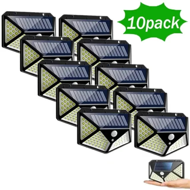 100 LED Solar Motion Sensor Wall Light – IP65 Waterproof