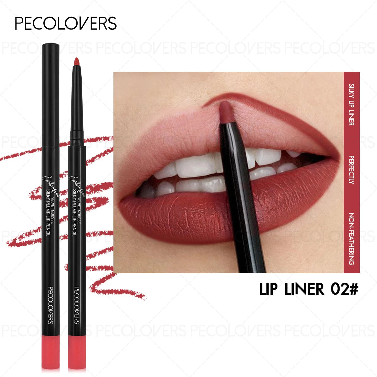 1PC Waterproof Matte Lip Liner & Gloss-like Effect Pencil Long-Lasting Non-Staining Moisturizing Lip Makeup Zpaxo 02