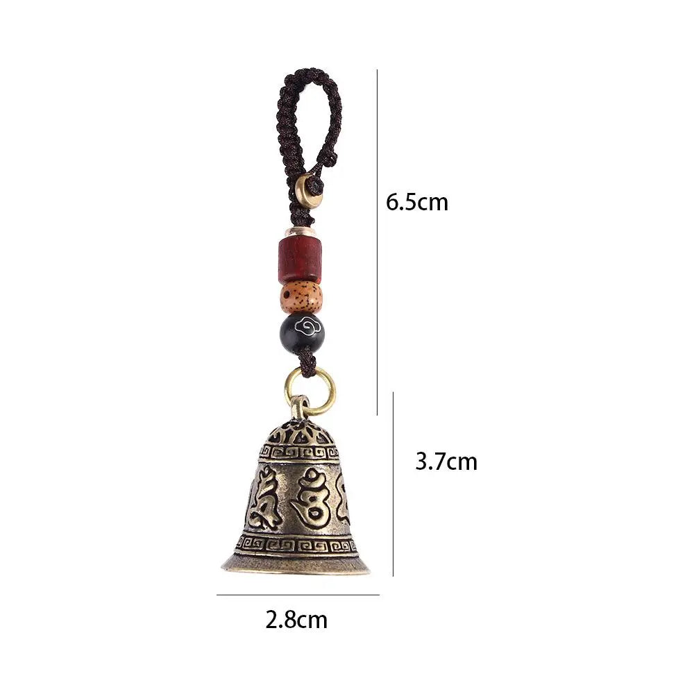 Lucky Rope Interior Accessories Brass Bell Lanyard Pendants Six-word Zpaxo
