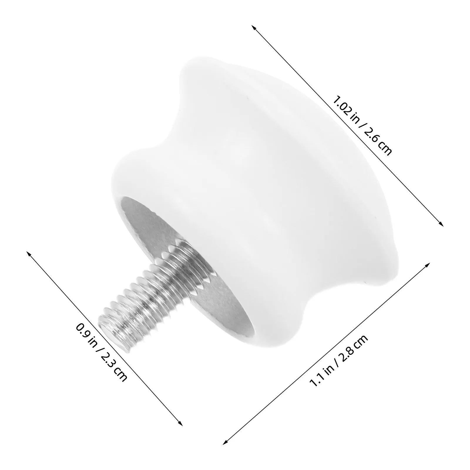 Curtain Rod Decorative End Caps White 5 M5 Screw-on Drapery Closet