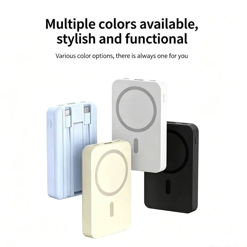20000mAh Magnetic Power Bank for iPhone 15 14 13 22.5W 15W Fast Charging Wireless Powerbank With Cable Holder for Samsung Xiaomi Zpaxo