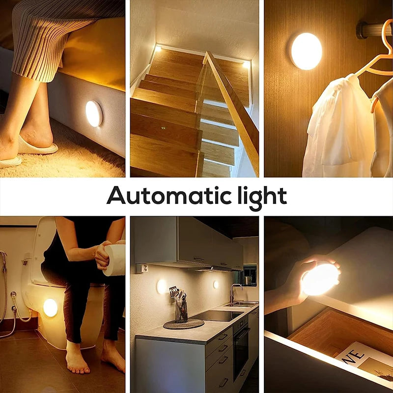 LED Night Light Motion Sensor USB Rechargeable Kitchen Bedroom