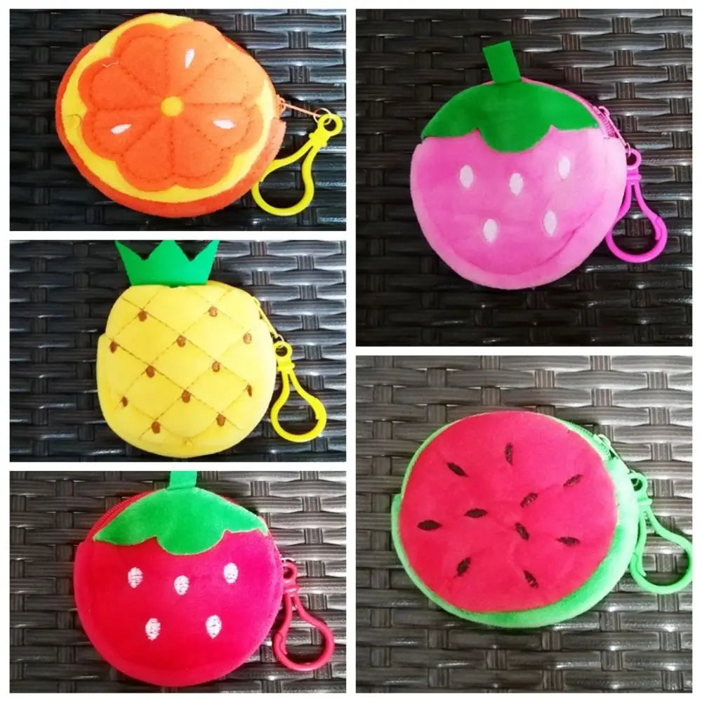 Keychain 3.15in Fruit Coin Bag Watermelon With Hook Wallet Pouch Small Pineapple 8CM Coin Pouch Put The Key/Coin Zpaxo