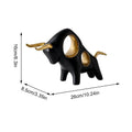 Bull Figurine Cute Resin Animal Ornament Statue Decor Bedroom Office