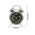 Bell Alarm Clock Retro Alarm Clock Glow-in-The-Dark 3 Inch Quiet Timer Watch for Seniors Sleepers Bed Desk Room Travel Bedroom Zpaxo Black