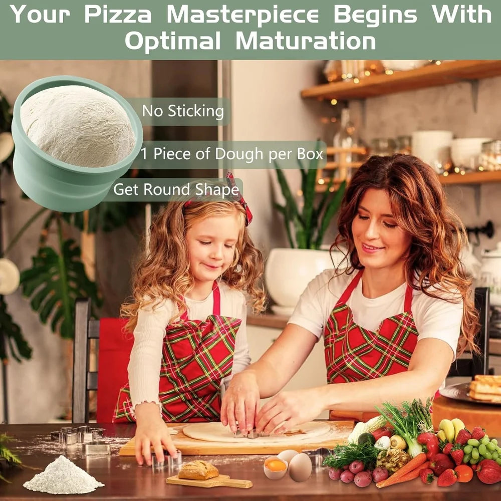 Lidded Hybrid Pizza Dough Box Multi-functional Foldable Non-stick Zpaxo