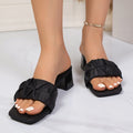 Pleated Summer Women Sandals Casual Comfortable Slippers Trend Zpaxo black 41