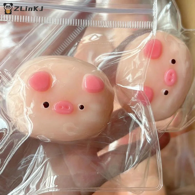 ▶1Pcs Cute Pink Pig Sensory Toy Stress Relief Fidget For Autism And Anxiety Sticky Slow Rising Squeeze Toy For Adults Children Zpaxo