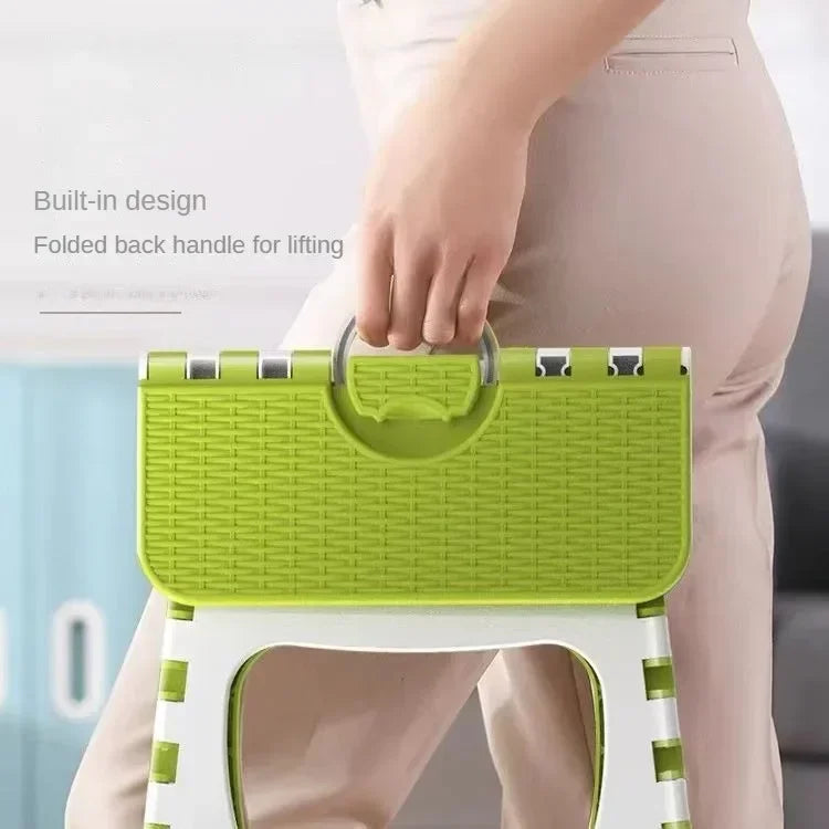 Plastic Folding Small Stool Portable Thickened Household Space-saving