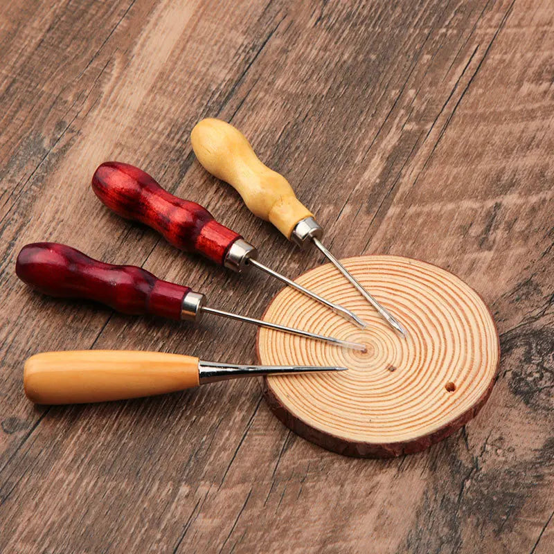 Leather Craft Tool Kit Leather Hand Sewing Repair Kit Stitching Punch Carving Work Groover Set DIY Tool Set Professional Zpaxo
