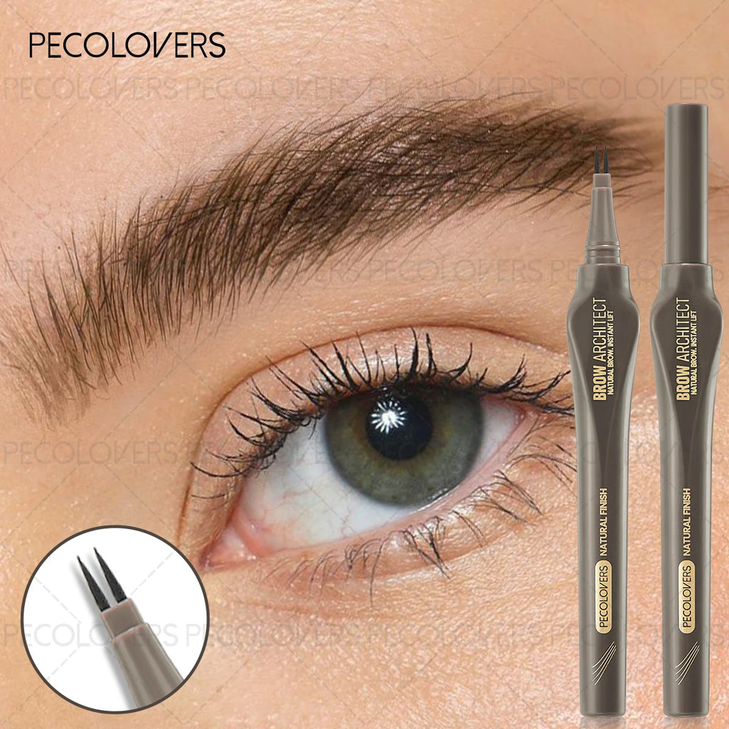 Dual-tip Eyebrow Pencil - Ultra-long Lasting, Waterproof and Sweatproof, Resists Fading. Features a Micro-forked Tip Zpaxo